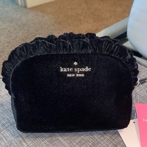 NWT Black velvet Kate spade bag